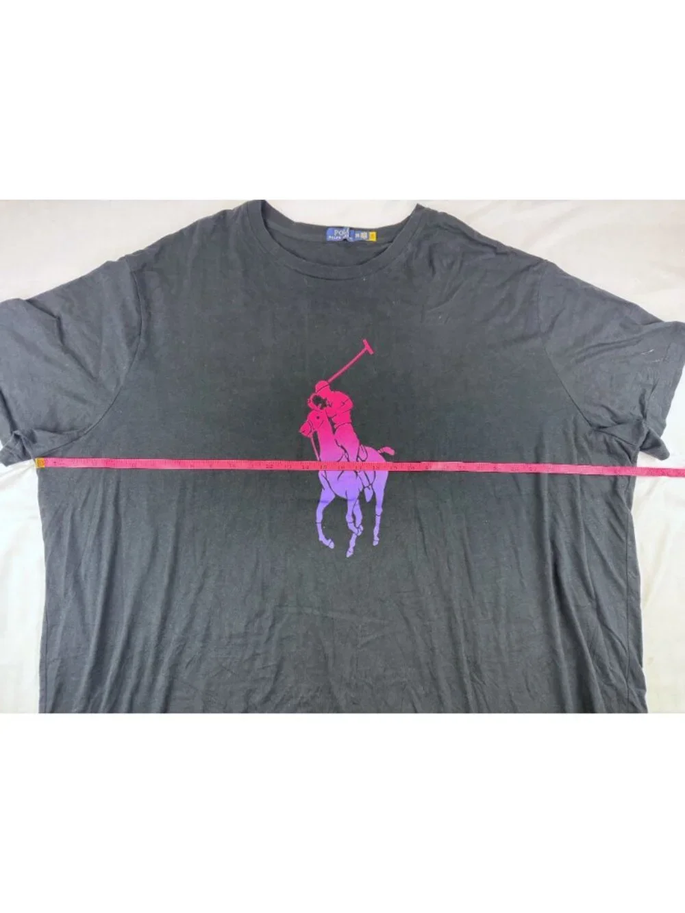 POLO RALPH LAUREN Black Ombré Big Pony T-shirt In Polo Black Size 5XB